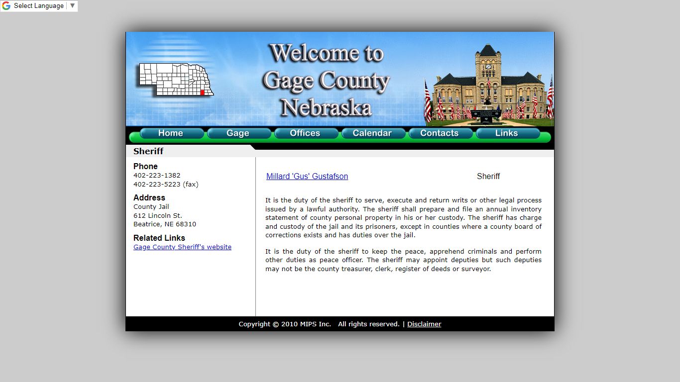 Gage County Sheriff